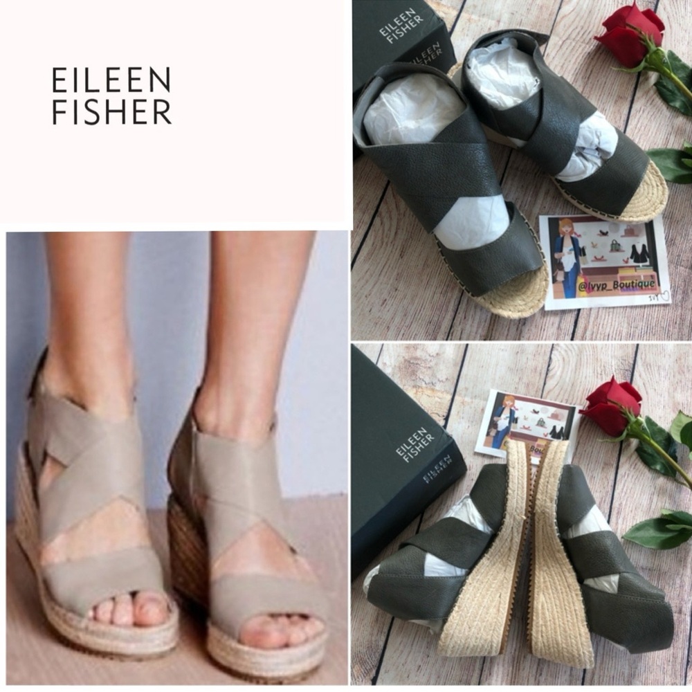 EILEEN FISHER Willow Espadrille Wedge Sandals